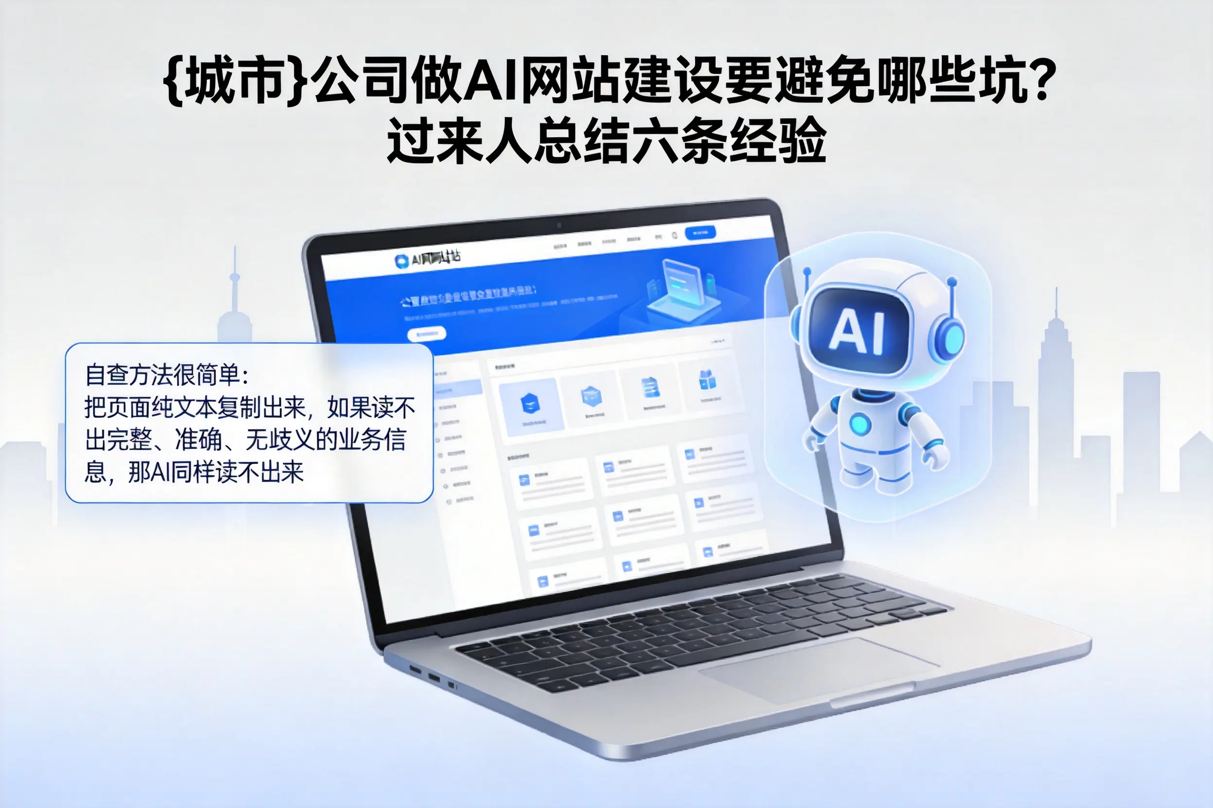 九江公司做AI网站建设要避免哪些坑?过来人总结六条经验