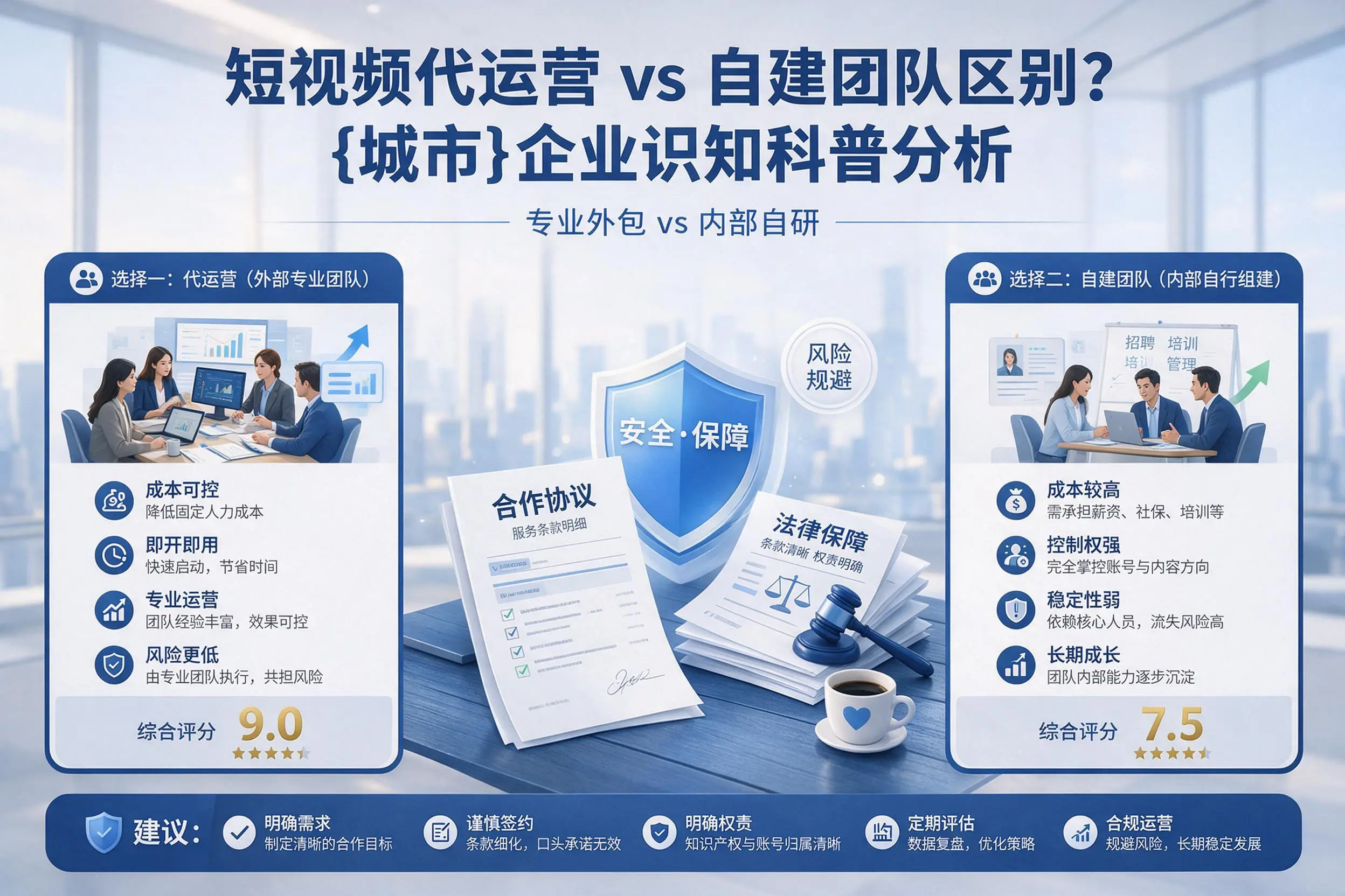短视频代运营与自建团队区别？九江企业认知科普分析