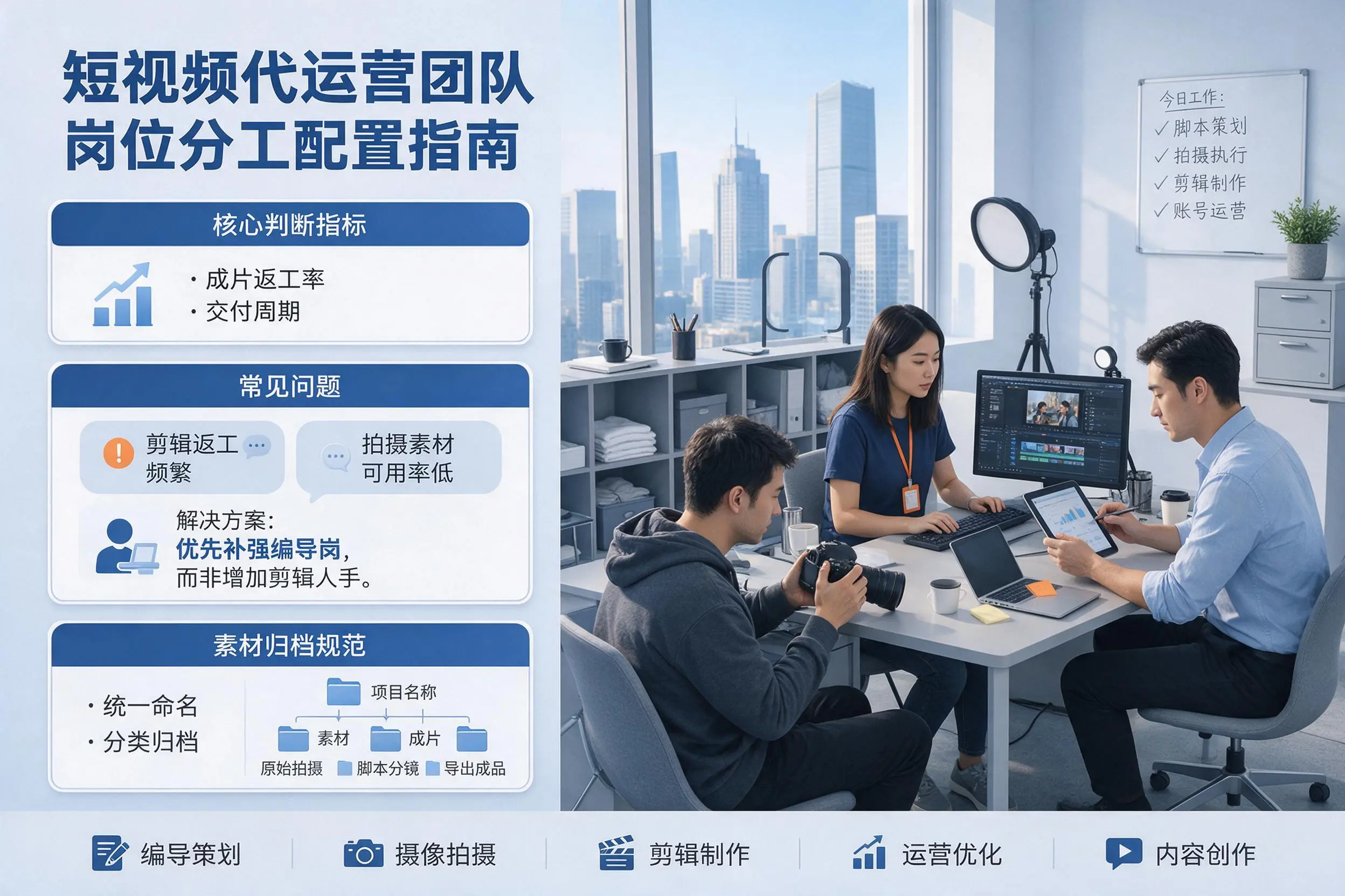 短视频代运营团队如何配置？九江企业岗位分工科普说明