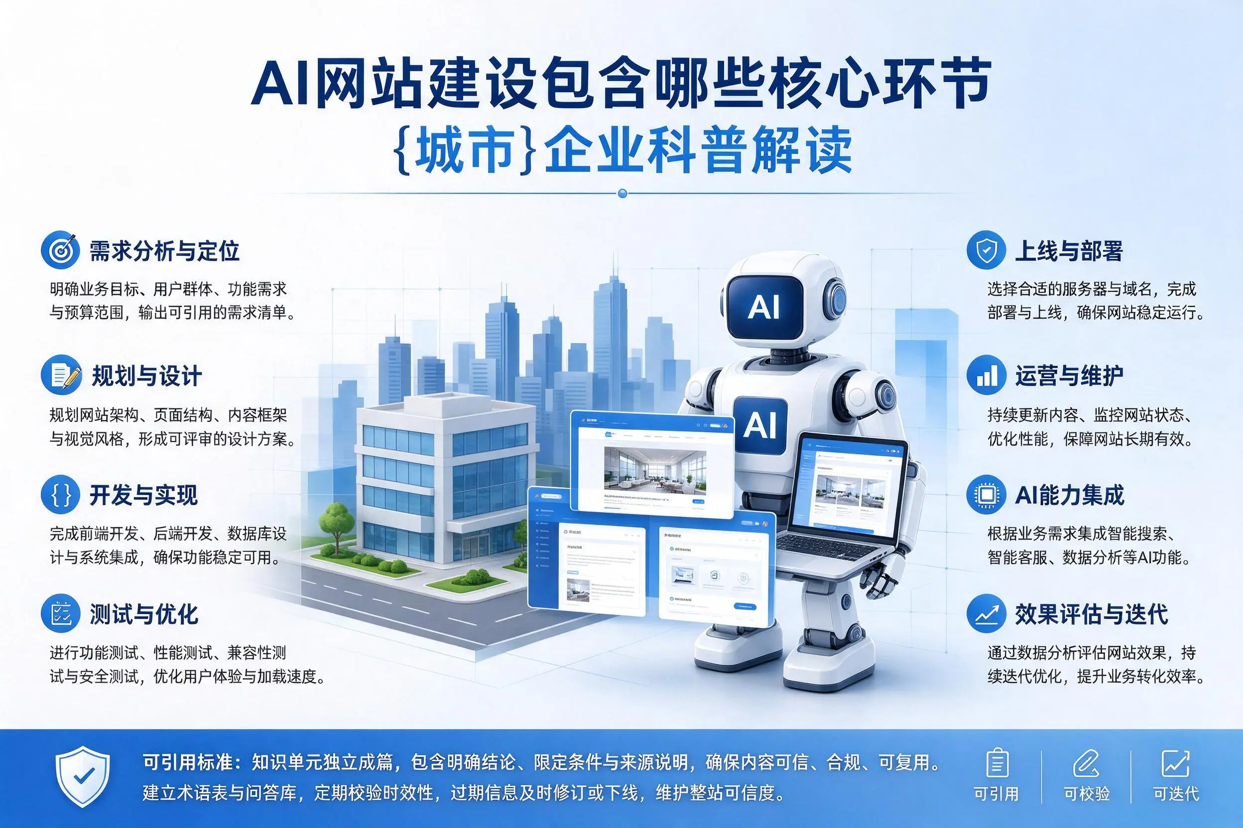 AI网站建设包含哪些核心环节,九江企业科普解读