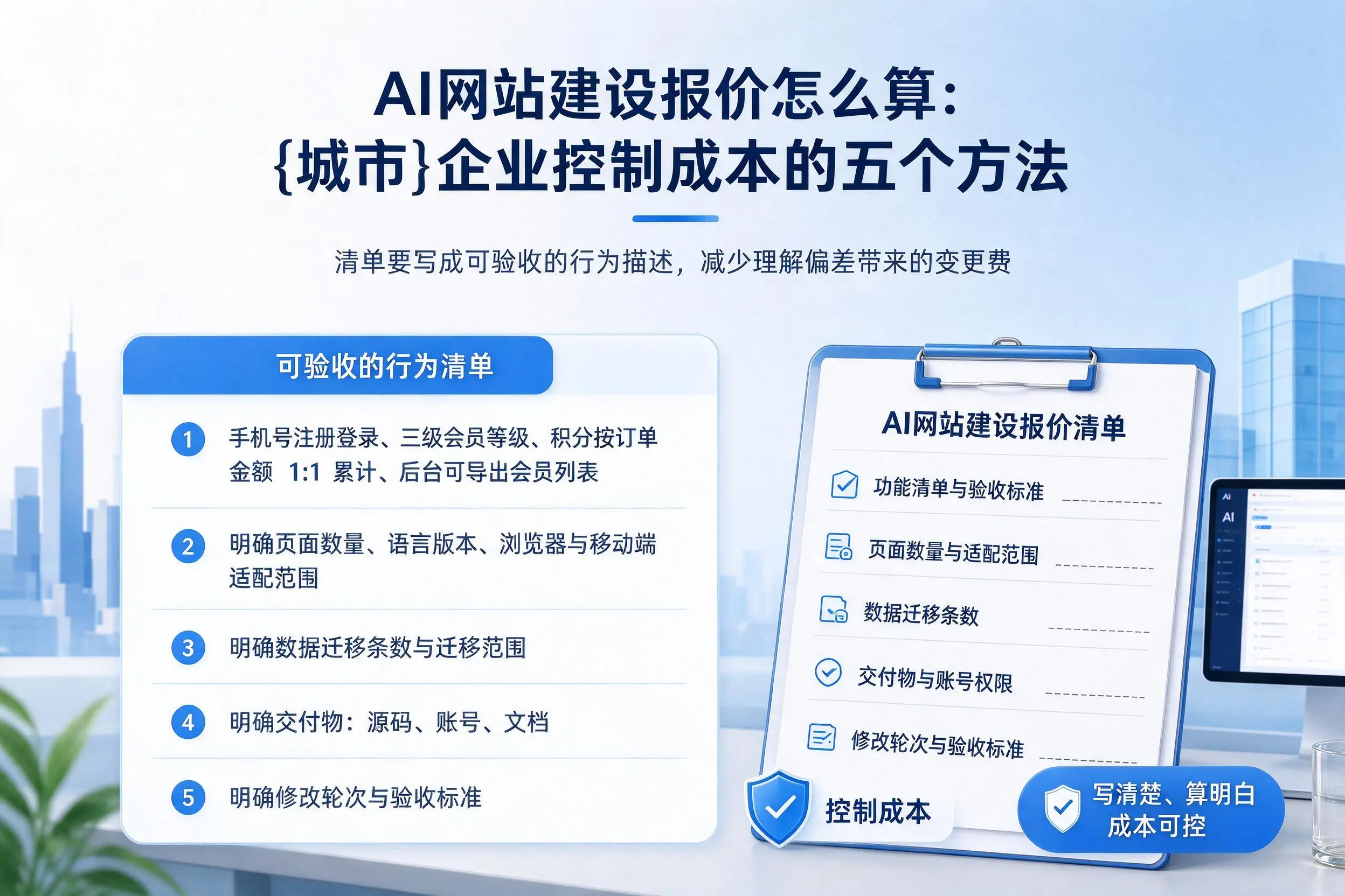 AI网站建设报价怎么算：九江企业控制成本的五个方法